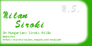 milan siroki business card