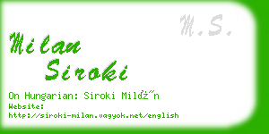 milan siroki business card